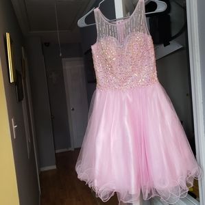 Gorgeous Pink Embellished Semi-Formal Gown